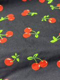 Navy Cherry Print Scrunchie