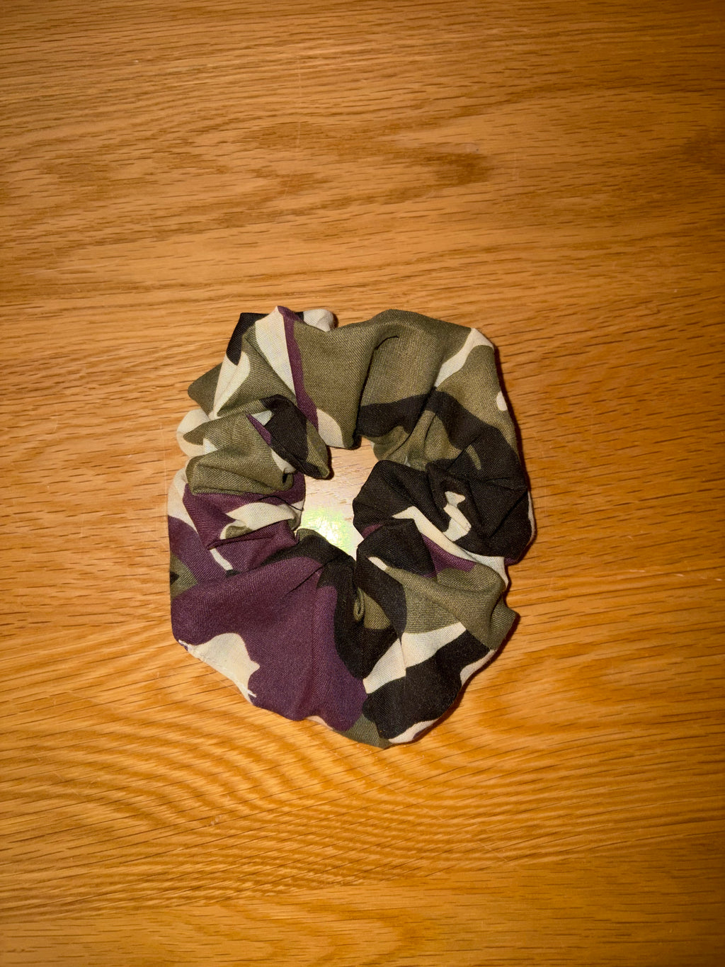 Purple Camo Scrunchie