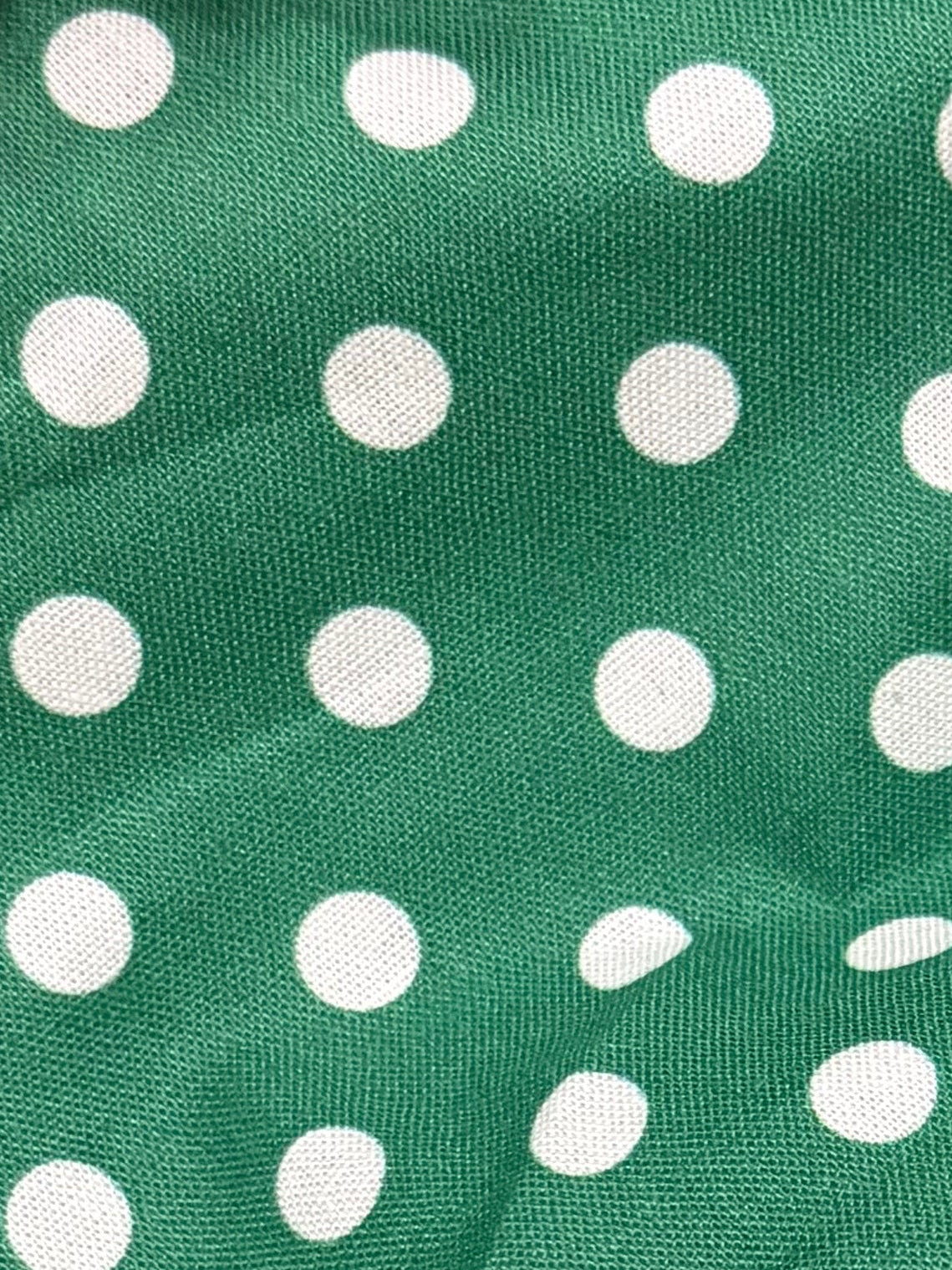 Green Pokadot Scrunchie